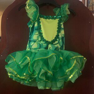 GIRLS - sz CHILD XS ALGY DANCE costume dress tutu ballet green yellow sequins